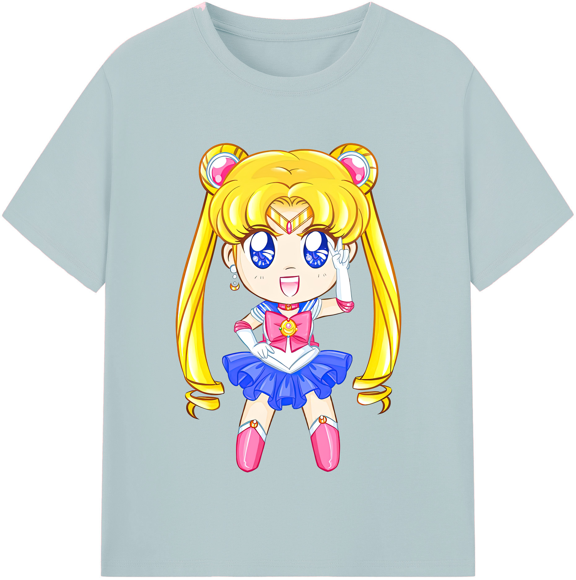 （画像用） 美少女戦士セーラームーン 月野 うさぎ つきの うさぎ Sailor Moon Tsukino Usagi 綿100％半袖Tシャツ（フロントプリント）
